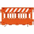 Plasticade Pathcade 6' Orange Right Interlocking Parade barrier-1 Section Engineer Grade on One Side 4662008OEGRT